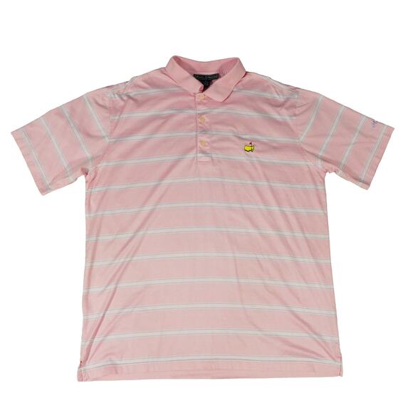 Masters Collection Pima Cotton Pink Striped Golf Polo Shirt XL - Picture 2 of 7